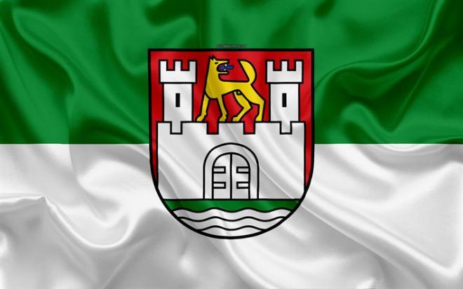 El escudo de armas de la ciudad de Wolfsburgo