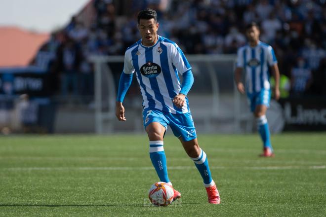 Miku Fedor, delantero del Deportivo, durante un partido de esta temporada (Foto: RCD).