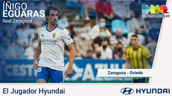 Íñigo Eguaras, Jugador Hyundai del Real Zaragoza-Real Oviedo.