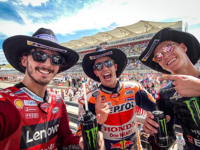 Los tres ganadores en Austin (Foto: MotoGP).