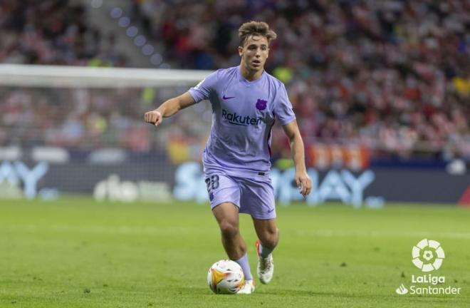 Nico González, durante el Atlético-Barcelona (Foto: LaLiga).