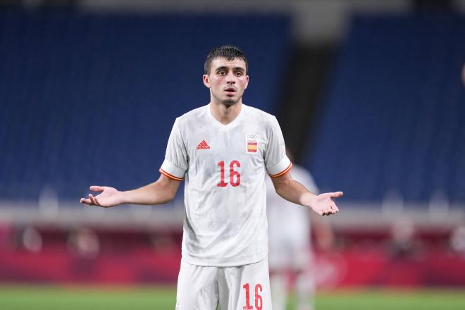 Pedri, jugador del Barcelona, con la selección española (Foto: Cordon Press).