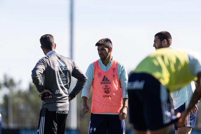 Nolito durante el entrenamiento de este miércoles en Afouteza (Foto: Real Club Celta).