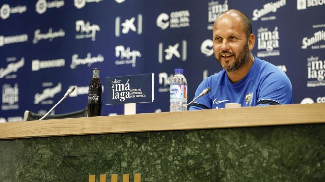 José Alberto López en la rueda de prensa previa al Real Valladolid-Málaga