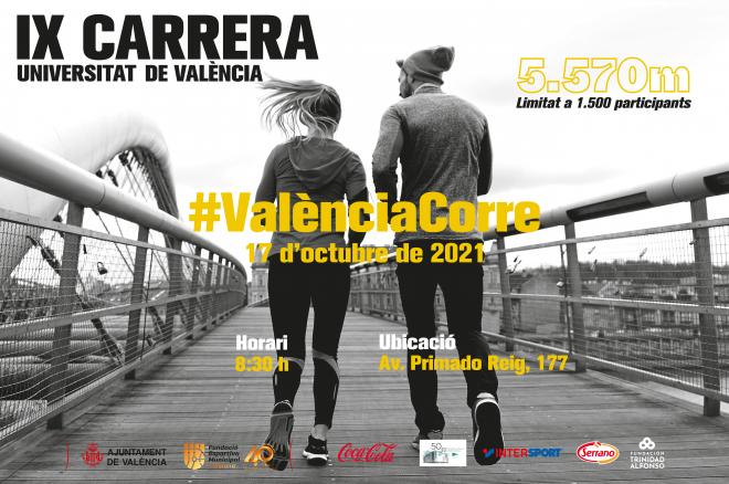 La IX Carrera Universitat de València regresa a las calles el 17 de octubre con 1.500 dorsales dis