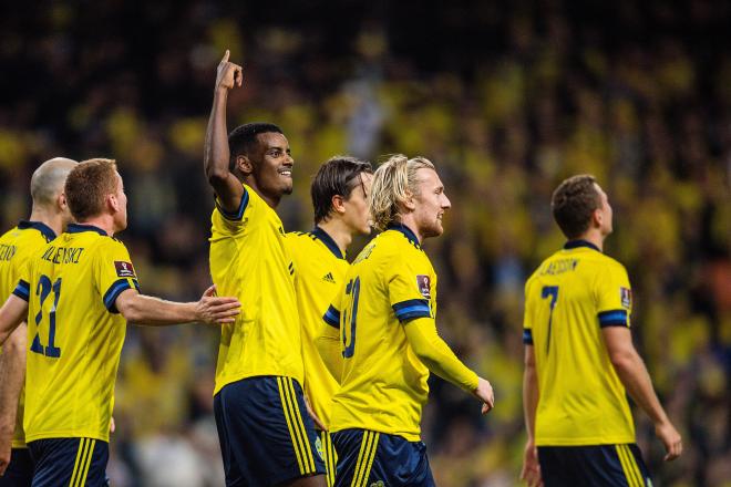Alexander Isak celebra su gol en el Suecia-Kosovo (Foto: Cordon Press).