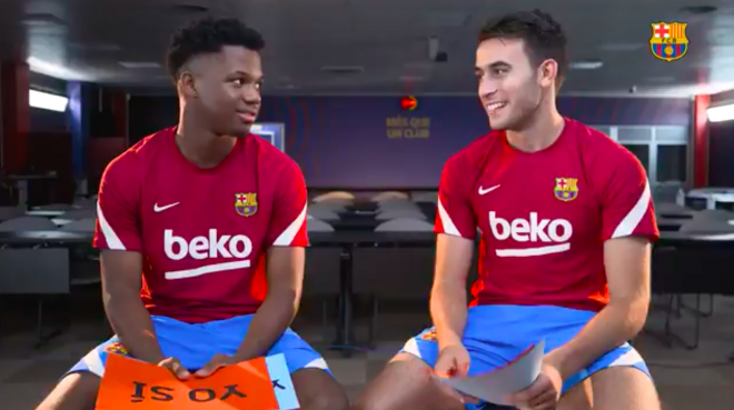 Ansu Fati y Eric García, jóvenes promesas del FC Barcelona.