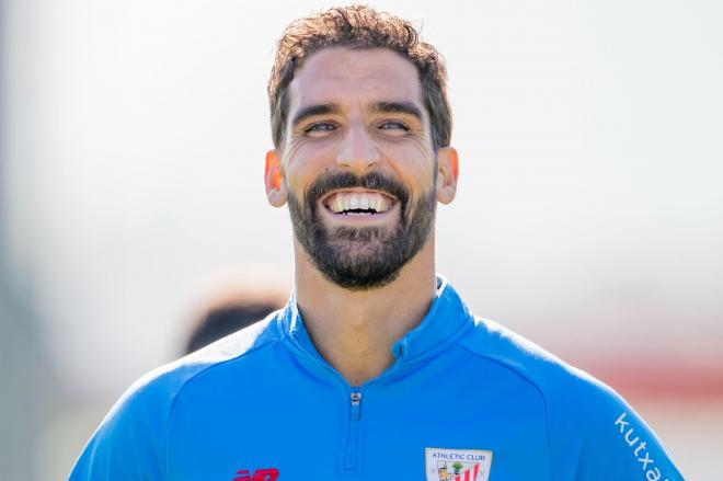 La franca sonrisa de Raúl García en Lezama (Foto: Athletic Club).
