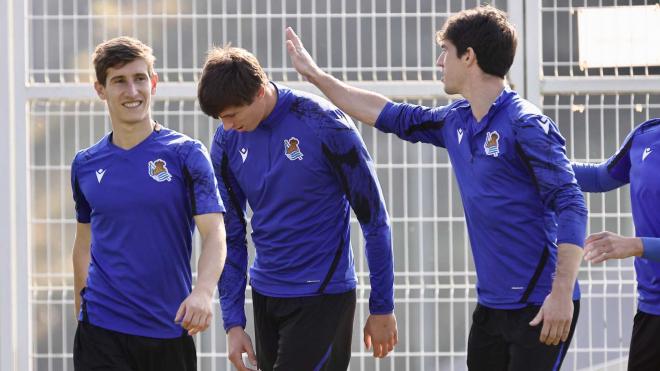 Aihen, Le Normand y Aritz, titulares ante el Mallorca (Foto: Real Sociedad).
