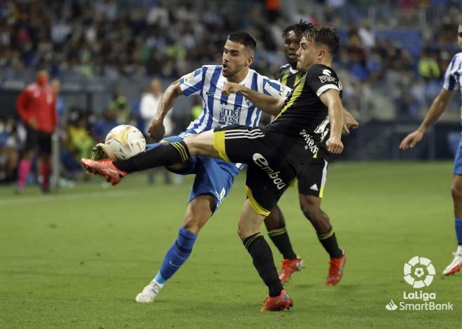 Jairo, durante un lance del Málaga-Zaragoza (Foto: LaLiga).