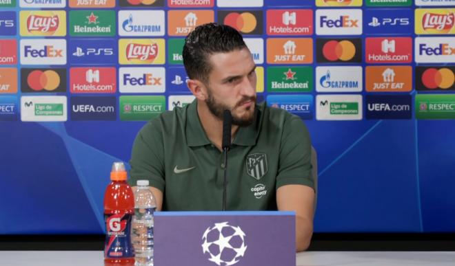 Koke, en sala de prensa.