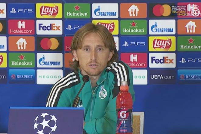 Modric, en rueda de prensa previa al Shakhtar-Real Madrid.