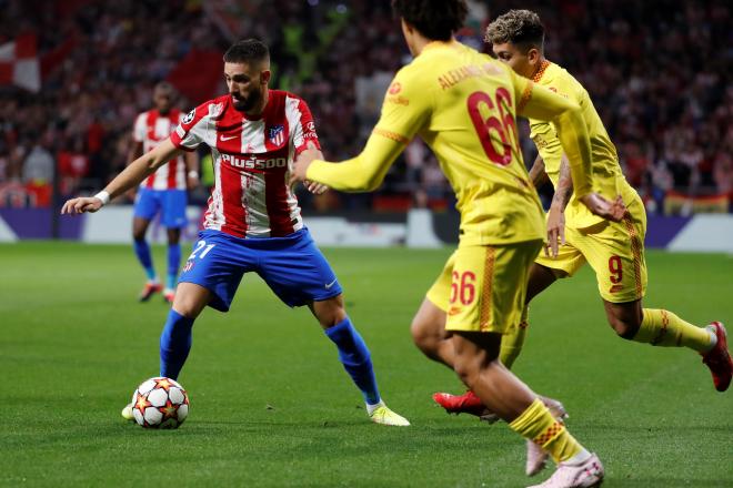 Carrasco, en el Atlético de Madrid-Liverpool (Foto: EFE).