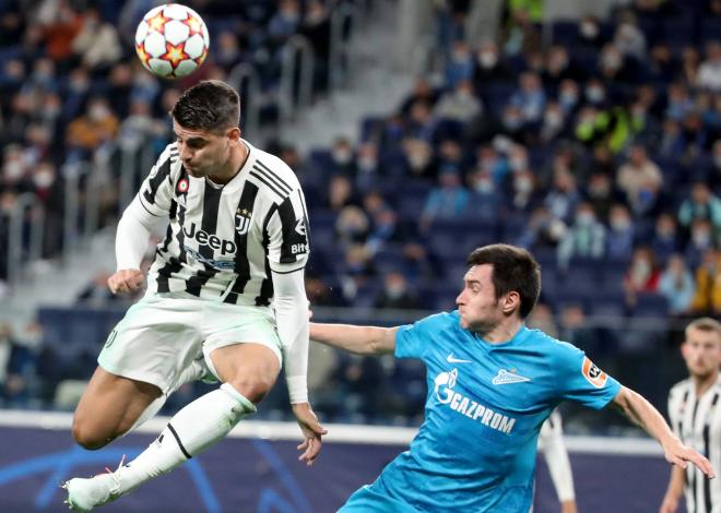 Morata, durante un partido con la Juventus de Turín (Foto: Cordon Press).