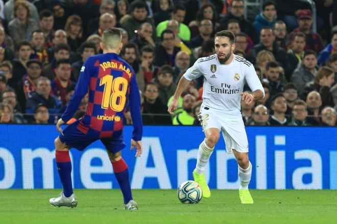 Carvajal y Jordi Alba, durante ElClásico de la 19-20 (Foto: LaLiga).