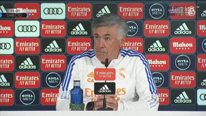 Ancelotti, en rueda de prensa.