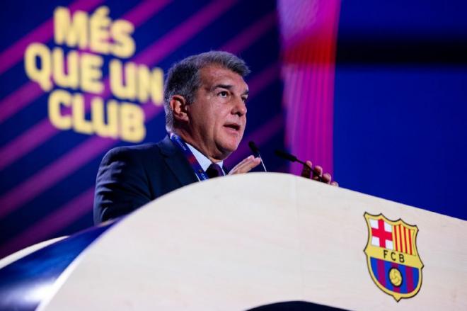 Joan Laporta, en la Asamblea del FC Barcelona (Foto: FCB).