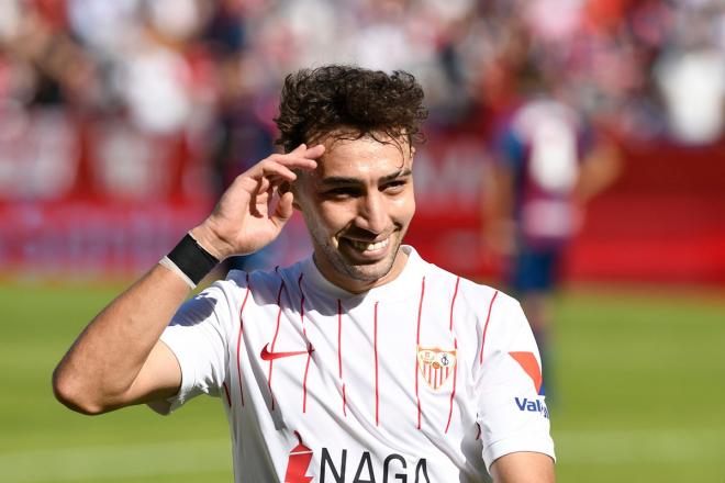 Munir celebra su gol ​ante el Levante (Foto: Kiko Hurtado)