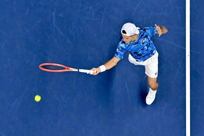 Un jugador del circuito profesional, durante un partido (Foto: ATP).