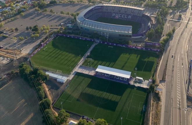 Vista aérea del Estadio José Zorrilla y los Campos Anexos (Foto: Diego Criado del Rey).