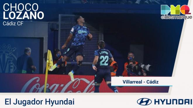 Lozano, Jugador Hyundai del Villarreal-Cádiz