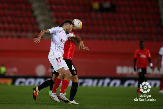 Una acción del Mallorca- Sevilla disputado la temporada pasada que acabó con empate 1-1 (Foto: La liga)