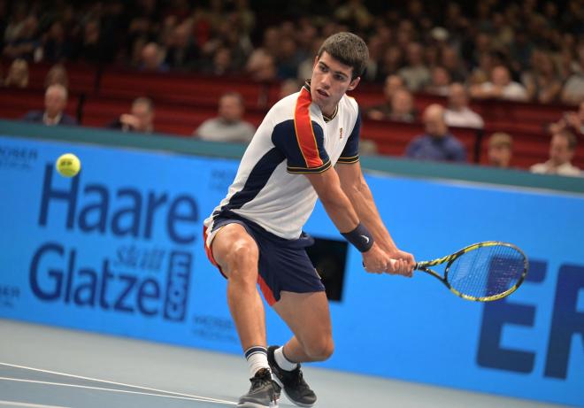 Carlos Alcaraz, durante un partido (Foto: ATP).