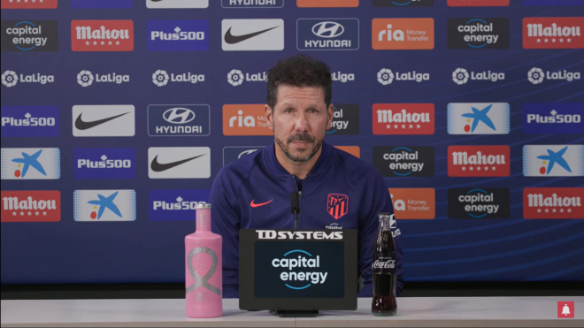 El Cholo Simeone, en sala de prensa.