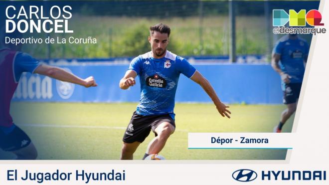 Carlos Doncel, el Jugador Hyundai del Deportivo-Zamora.