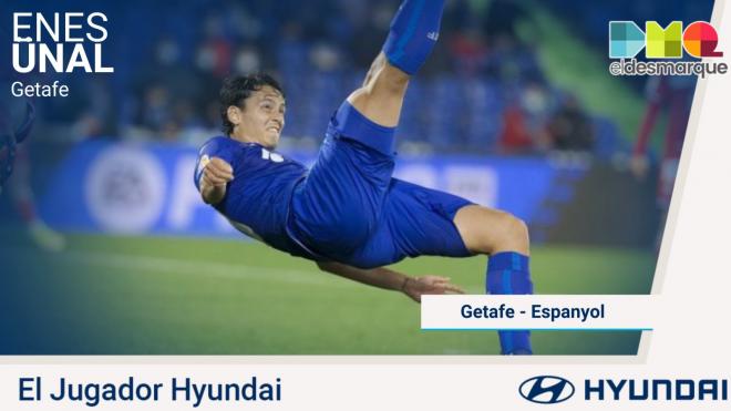 Enes Unal, Jugador Hyundai del Getafe-Espanyol.