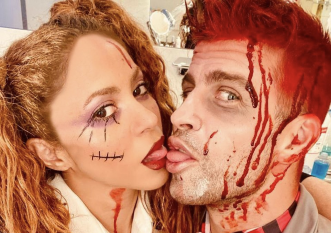 Shakira y Gerard Piqué, disfrazados por Halloween (Foto: Shakira).