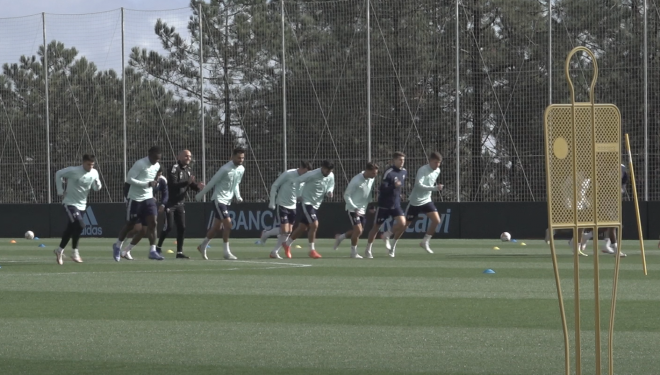 Entrenamiento del Celta sin Santi Mina ni Hugo Mallo