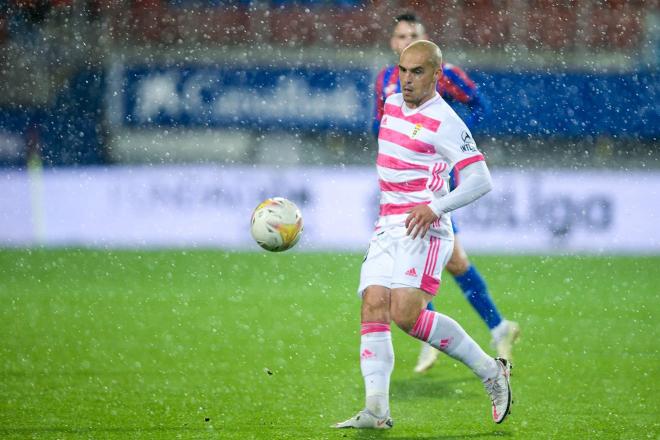 Jorge Pombo, durante el Eibar-Real Oviedo (Foto: Real Oviedo).