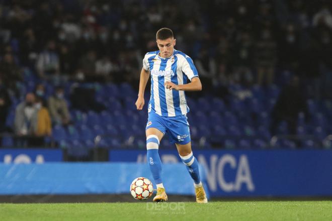 El canterano Juan Rodríguez durante un partido de la UEFA Youth League (Foto: RCD).