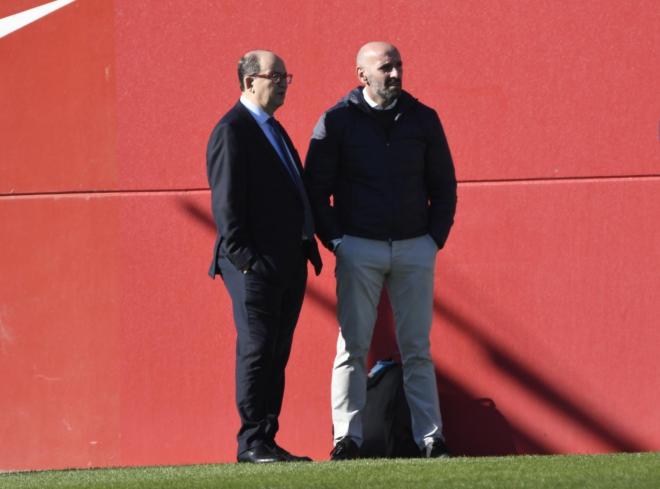 José Castro y Monchi, en un entrenamiento del Sevilla (Foto: Kiko Hurtado).
