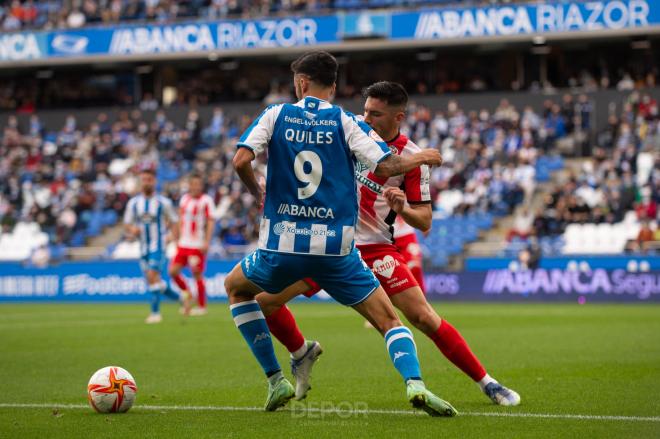 Quiles durante el partido ante e Zamora en Riazor (Foto: RCD).