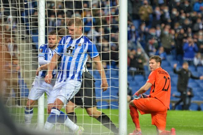 Sorloth logró el gol del empate de la Real ante el Sturm Graz (Foto: Giovanni Batista).