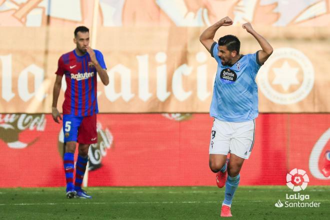 Nolito celebra su gol en el Celta-Barcelona (Foto: LaLiga).