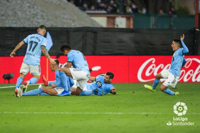 El Celta celebra el gol del empate de Iago Aspas al Barcelona (Foto: LaLiga).