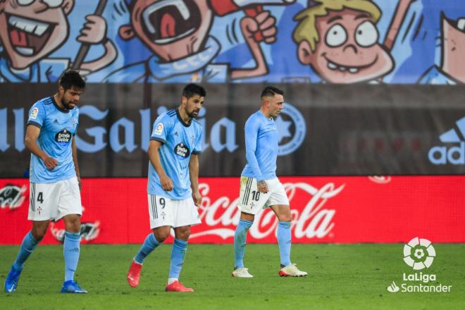 El Celta celebra el gol del empate de Iago Aspas al Barcelona (Foto: LaLiga).