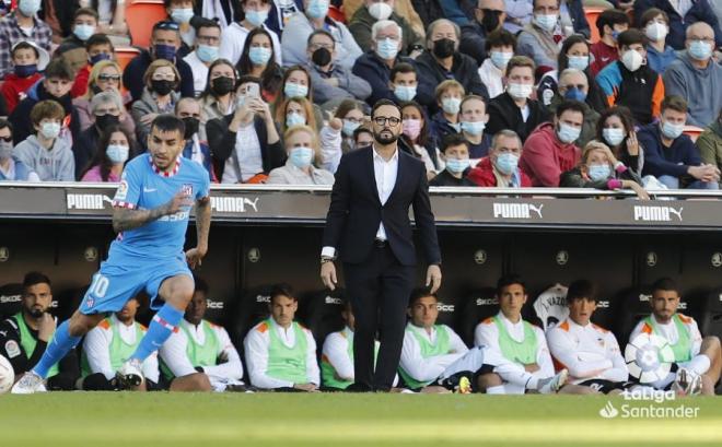 Bordalás, durante el Valencia-Atlético (Foto: LaLiga).