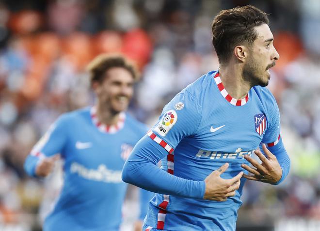 Vrsaljko celebra su gol en Mestalla (Foto: Atlético de Madrid).