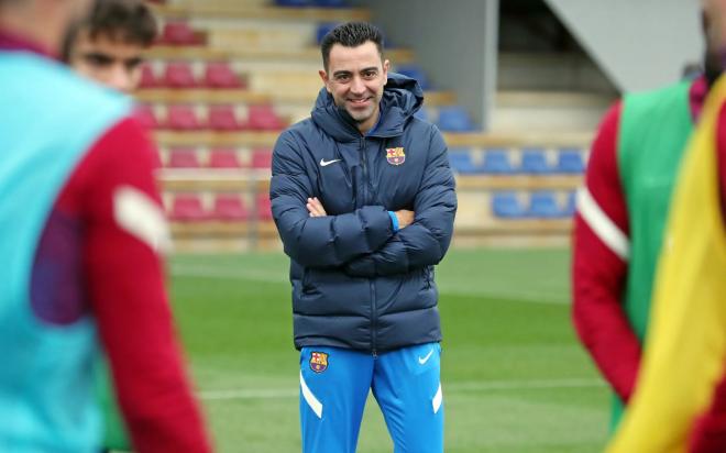 Xavi Hernández, en una sesión del Barcelona (Foto: FCB).