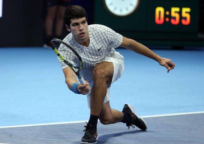 Carlos Alcaraz, durante el duelo ante Baez (Foto: EFE),