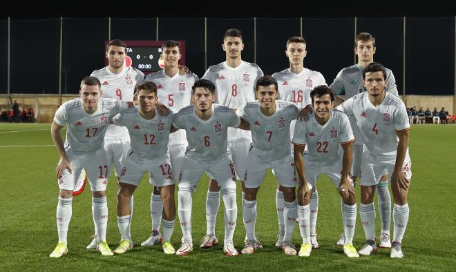 La alineación de España sub 21 ante Malta (Foto: SEFutbol).