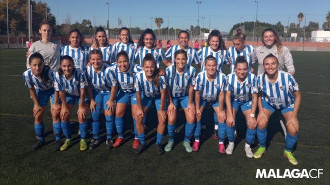 La plantilla del Málaga Femenino, antes del duelo ante La Rambla (Foto: MCF).