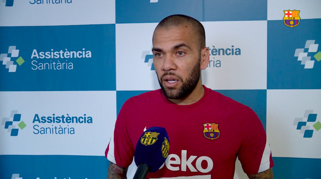 Dani Alves, tras volver al Barça.