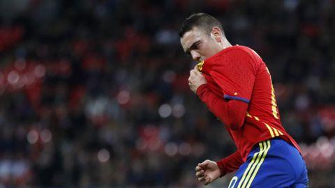 Aspas celebrando su gol ante Inglaterra (Foto: Getty Images).