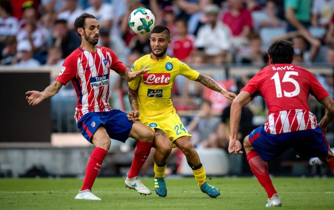 Lorenzo Insigne durante un partido del Napoli contra el Atlético (Foto: Cordon Press).