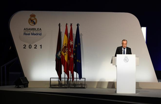 Florentino Pérez, durante la Asamblea del Real Madrid (Foto: EFE).